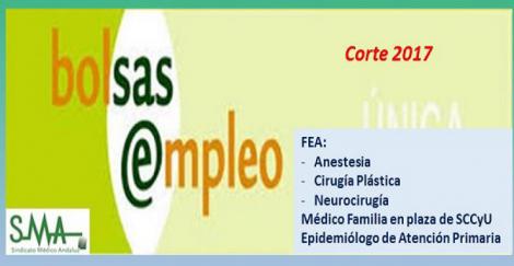 Bolsa. Publicación de listas de aspirantes con actualización del baremo de méritos (corte 2017) de Epidemiólogo de AP; Médico de Familia SCCyU y FEA de Anestesia, Cia. Plástica y Neurocirugía. Bolsa. Publicación de listas de aspirantes con actualización del baremo de méritos (corte 2017) de Epidemiólogo de AP; Médico de Familia SCCyU y FEA de Anestesia, Cia. Plástica y Neurocirugía.