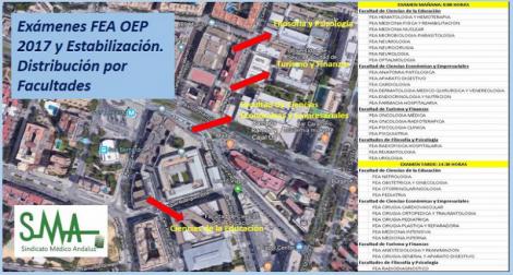 Distribución por especialidades y facultades de los exámenes de FEA de la OEP 2017 y Estabilización a celebrar el 27 de Octubre. Distribución por especialidades y facultades de los exámenes de FEA de la OEP 2017 y Estabilización a celebrar el 27 de Octubre.
